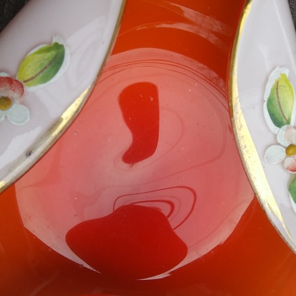 encased glass trifold candy trinket dish ashtray art glass - Picture 7 of 10